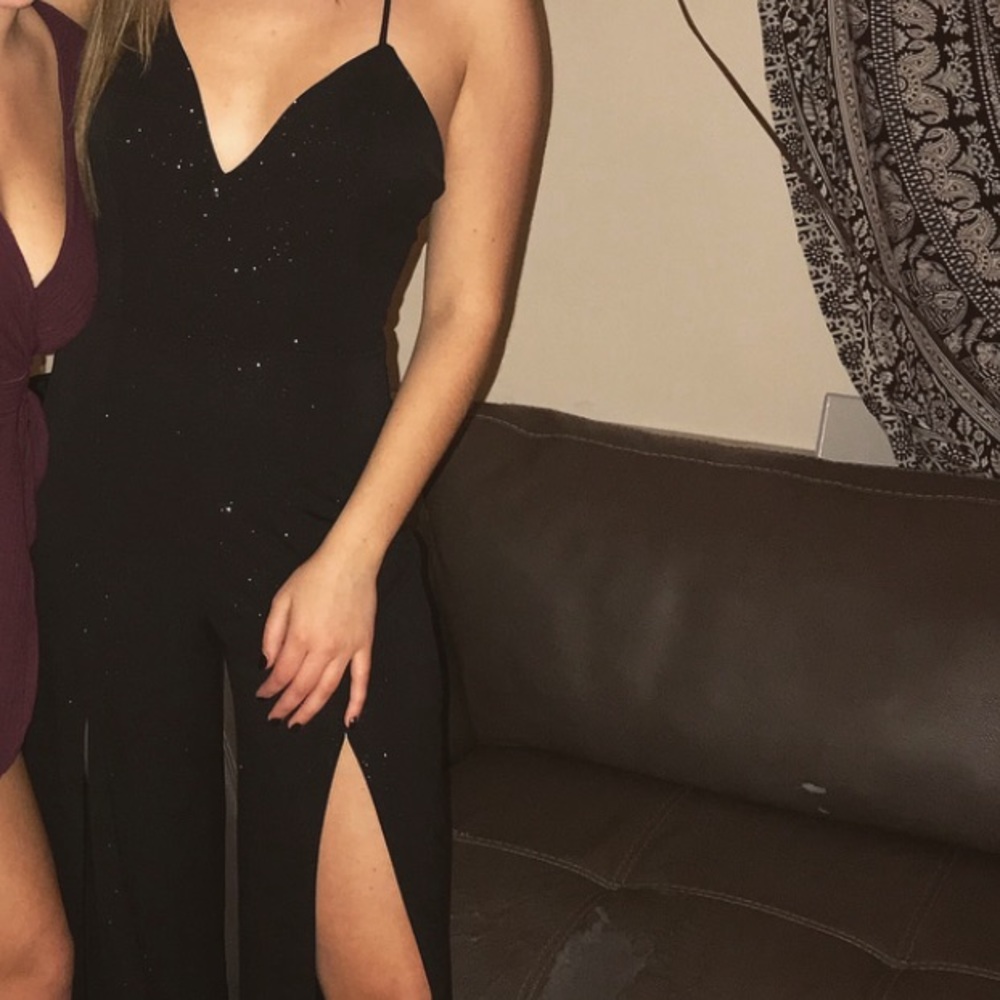 jumpsuit black sparkle